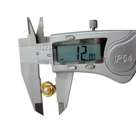 Trifari Gold Tone Faux Pearl Clip On Earrings, Signed - Picture 9 of 10